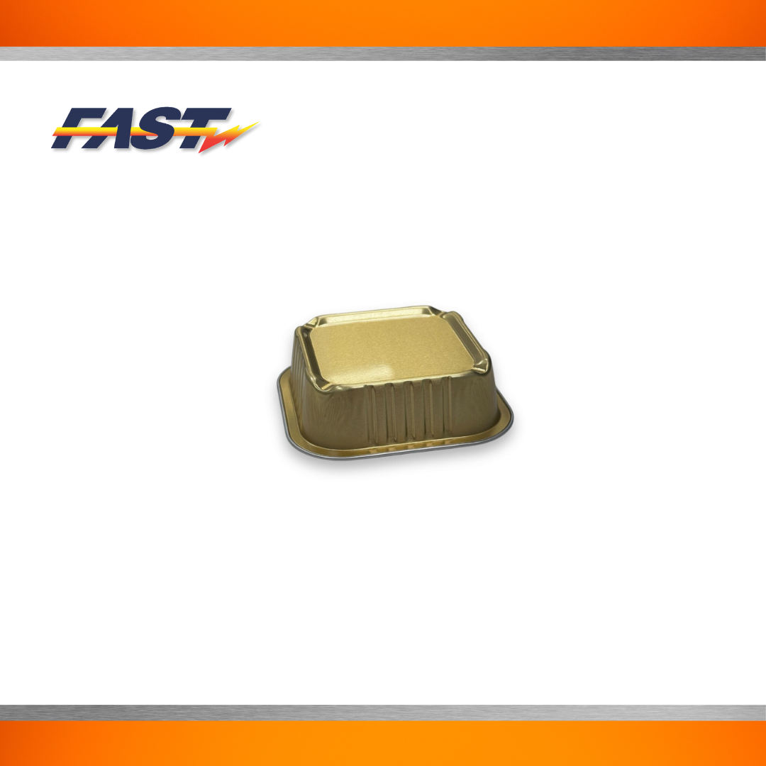 Gold Aluminum Square Container with Plastic Lid 4oz.