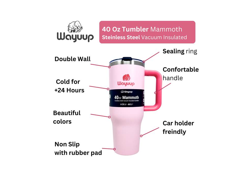 Wayuup - Mammoth 40oz Tumbler Color Flamingo - CUSTOM