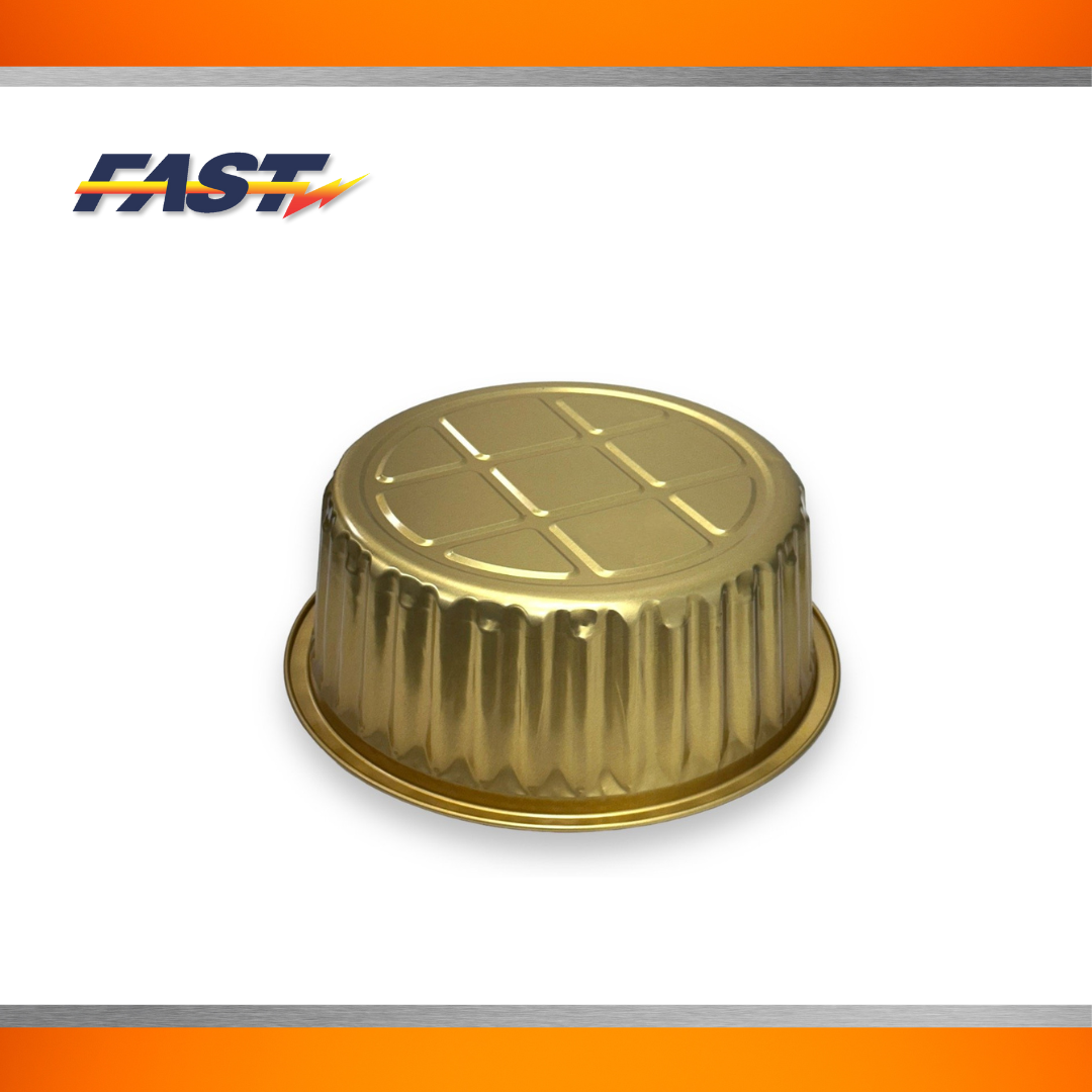 Gold Aluminum Round Container with Plastic Lid 3"