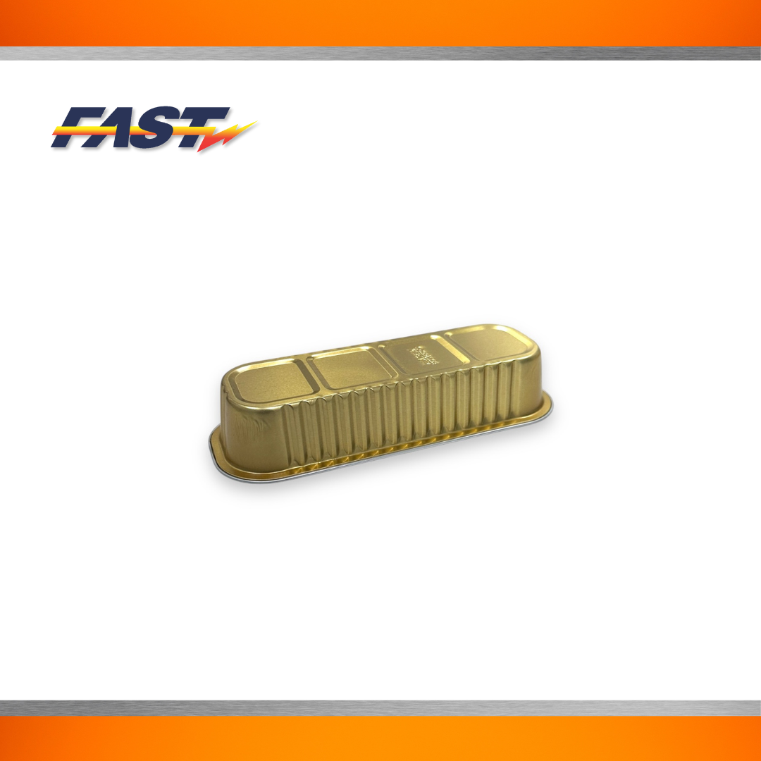 Gold Aluminum Rectangular Container with Plastic Lid 6oz.