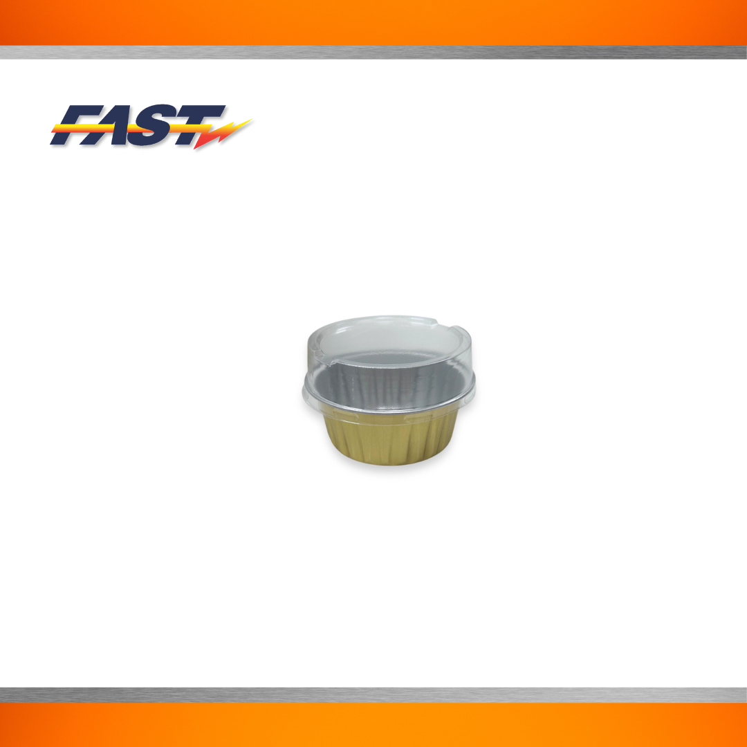 Gold Aluminum Round Container with Plastic Lid 3"