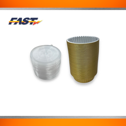 Gold Aluminum Round Container with Plastic Lid 6"